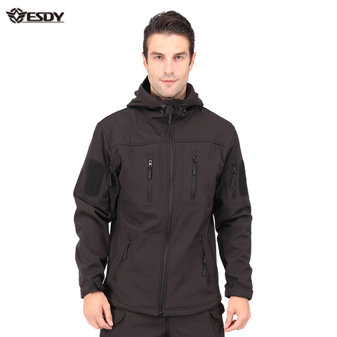 ESDY Lurker-Chaqueta táctica de piel de tiburón para hombre, abrigo polar impermeable, caza, Ejército de camuflaje, Militar ► Foto 1/6