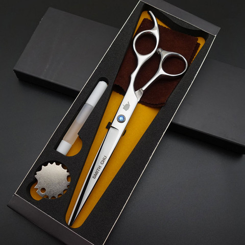 Tijeras de peluquería profesional de 7 pulgadas corte recto, tijeras de barbero kits S036 ► Foto 1/6