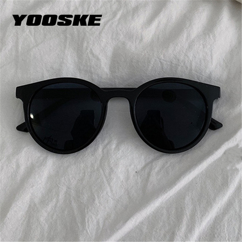 YOOSKE-gafas de sol redondas de estilo coreano para mujer, anteojos de sol femeninos pequeños, de marca de diseñador, Estilo Vintage ► Foto 1/6