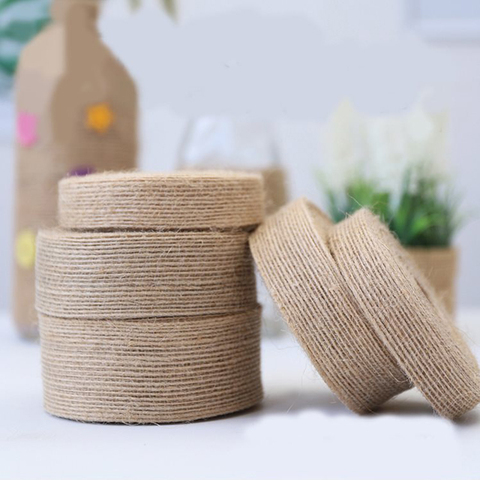 Cinta de arpillera de 10M, cuerda de yute Vintage Natural, manualidad para regalo de cáñamo rústico, DIY cinta hecha a mano, suministros para fiesta de boda ► Foto 1/3