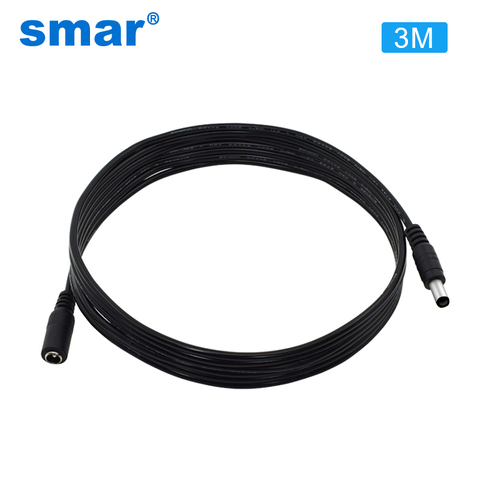 Smar-Cable de extensión de alimentación DC12V estándar, 3 metros/10 pies, toma Jack de 5,5mm x 2,1mm, Cable de extensión de enchufe macho para cámara CCTV de 12V ► Foto 1/6