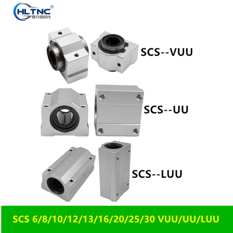 Cojinete de bolas de movimiento lineal bloque deslizante buje SC8UU SCS8LUU SC10LUU SCS12UU 16UU 20UU 25UU 30UU eje lineal piezas de impresora 3D ► Foto 1/4