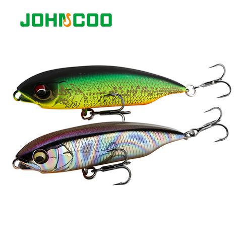 JOHNCOO KARASHI-señuelo para pesca con lápiz, hundimiento lento, 59mm, 75mm, cebo de plástico duro Artificial, aparejos para trucha y lubina ► Foto 1/6