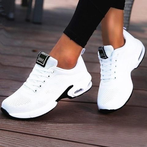 Zapatos deportivos de talla grande para mujer, zapatillas blancas con cojín de aire, para correr, GME-0093 ► Foto 1/6
