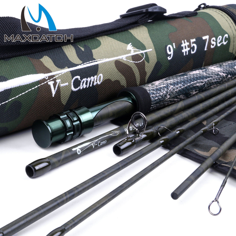 Maximumcatch de sección 4/7 volar caña de pescar IM10/36T SK de fibra de carbono de acción rápida 9FT 5WT Fly Rod con Cordura varilla tubo ► Foto 1/1