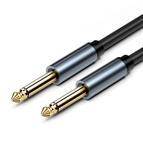 Cable de Audio Jack de 6,35mm a Jack de 6,35mm, Mono chapado en oro para mezclador para guitarra, amplificador de bajos de 1m, 2m, 3m, 5m ► Foto 1/6