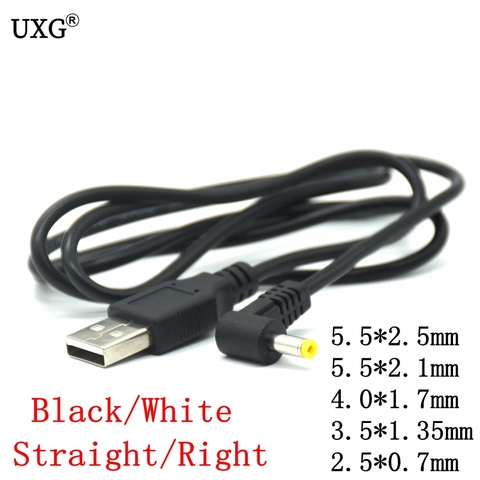 Enchufe de corriente CC con Cable conector de carga, Conector de carga de 5v, USB 2,0 tipo A 5,5x2,5mm, 2,1mm, 1,7mm x 4,0, 3,5x1,35mm, 2,5x0,7mm ► Foto 1/1