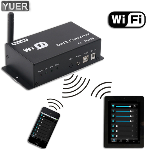 Nuevo WiFi DMX controlador controlado por IOS o Android sistema Wifi Multi punto controlador WF310 DMX 512 señal equipos de DJ ► Foto 1/1