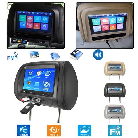 Universal Carro mp3 reproductor de vídeo de 7 pulgadas Monitor para reposacabezas de coche de entretenimiento para asiento trasero Multimedias jugador משדר בלוטוס ► Foto 1/6