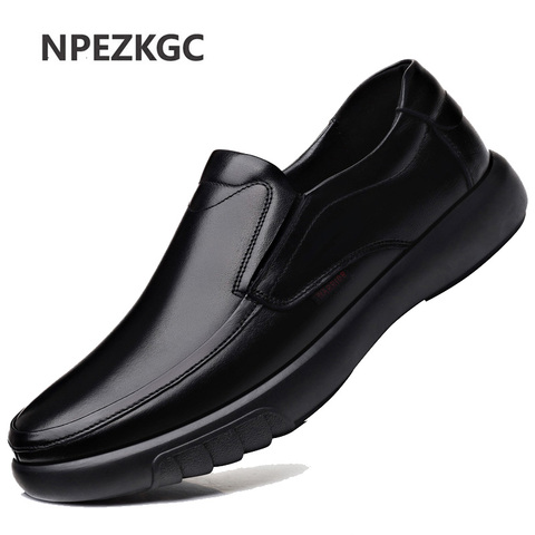 Zapatos de cuero genuino para hombre, zapatos antideslizantes suaves con cabeza de piel, talla 38-47, zapatos de conducir para hombre, zapatos de cuero para primavera, 2022 ► Foto 1/6