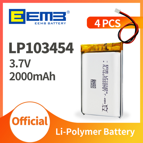 EEMB 103454 3,7 V Lipo Batería 2000mAh polímero de litio célula recargable li-lion batería para banco de energía, GPS, MP3, MP4 ► Foto 1/6