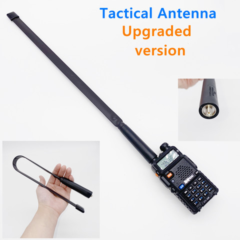 2022 nueva llegada 47CM táctico SMA-F VHF UHF plegable antena CS lucha contra la caza Walkie Talkie Baofeng UV-5R UV-82 BF-888S ► Foto 1/6