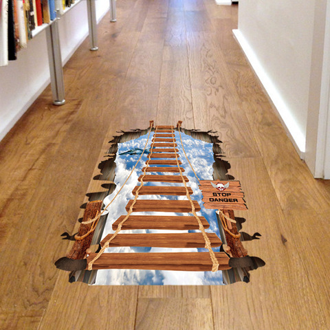 Pegatinas de pared de escalera cósmica con agujero roto 3D, decoración para el hogar, sala de estar, dormitorio de niños, calcomanías de suelo, mural extraíble, material decorativo ► Foto 1/6