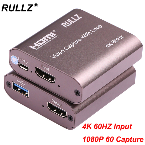 4K 60Hz Tarjeta de captura de vídeo HDMI TV Loop 1080P 60FPS Placa de grabación de juegos transmisión en vivo caja USB 2,0 3,0 Grabber para cámara PS4 ► Foto 1/6