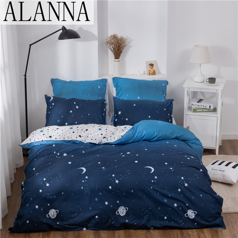 Alanna-Juego de ropa de cama con estampado de X-ALL, ropa de cama unicolor, para el hogar, 4-7 Uds., patrón encantador de alta calidad con flor de árbol de estrellas ► Foto 1/6