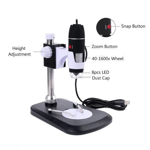 Endoscopio microscopio Digital 1600X con soporte USB 2,0, portátil de aumento ► Foto 1/6