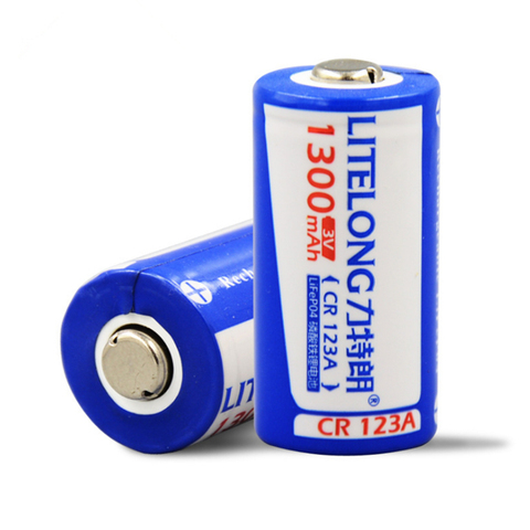 2 unids/lote 1300mAh de gran capacidad 3V CR123A batería recargable LiFePO4 16340 batería recargable de litio para la cámara electrónica ► Foto 1/3