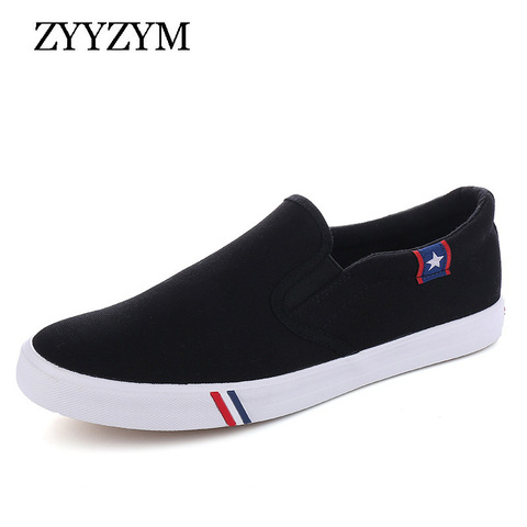 Zapatos de hombre informales de lona para primavera y verano, zapatillas deportivas Unisex de moda para hombre, zapatos planos transpirables negros claros para amantes, calzado ► Foto 1/6