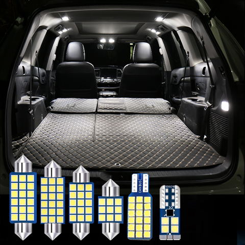 Para Hyundai Santa Fe 3 DM 2013, 2014, 2015, 2016, 2017 7 Uds bombilla LED de coche lámpara de Interior para lectura espejo de vanidad maletero accesorios de luz ► Foto 1/6