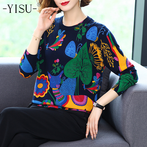 YISU-Jersey de punto suelto para mujer, suéteres de alta calidad con estampado de dibujos animados suaves, Otoño e Invierno ► Foto 1/6