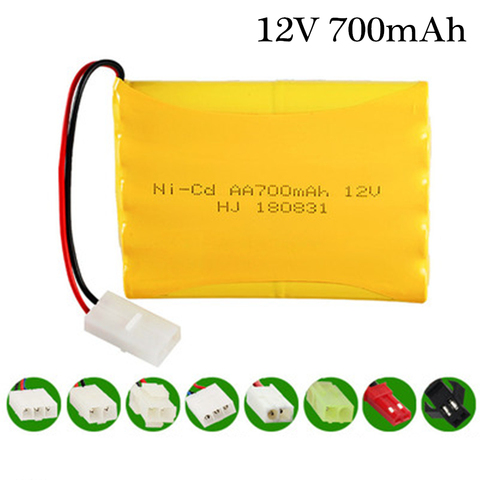 Batería NiCD de 12v y 700mah para tanques de coches de juguete, trenes, Robot, barco, pistola, ni-cd, AA, 700mah, 12v, recargable, 1 Uds. ► Foto 1/3