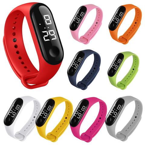 M3-Reloj de pulsera electrónico Digital para niños, correa ajustable de Color sólido, LED ► Foto 1/6