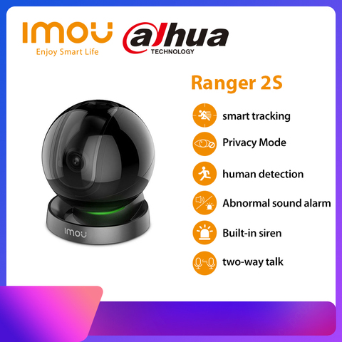 Dahua-Cámara de vigilancia IP Wifi con resolución 1080P para el hogar, videocámara de seguridad de 360 grados, IA de detección humana, visión nocturna, control por teléfono, PTZ, para vigilar bebé, Imou Ranger 2S ► Foto 1/6