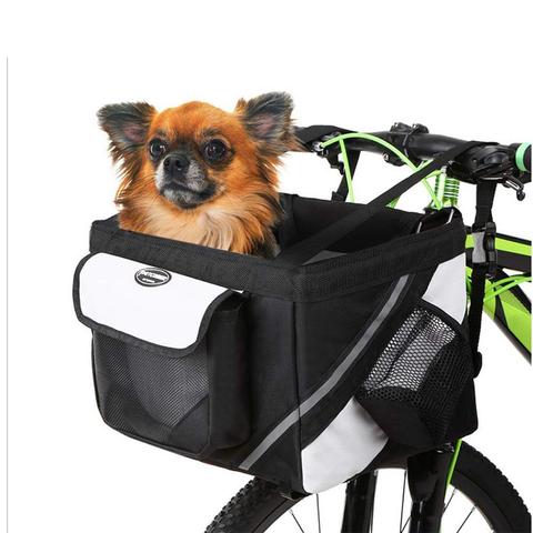 Bolsa de bicicleta para perros y gatos, cestas para manillar de bicicleta, cesta delantera, nido pequeño para gatos y cachorros, portador de cama para la compra de viaje ► Foto 1/6