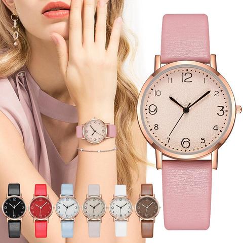 Reloj de pulsera de cuarzo ultrafino para Mujer, Reloj de pulsera informal de cuero para Mujer, Reloj femenino ► Foto 1/6