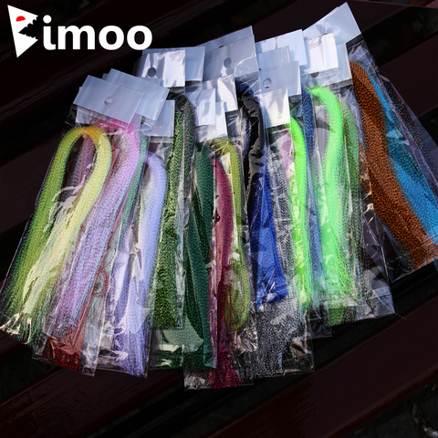 Bimoo 4 paquetes trenzados Flashabou holográfica mosca pesca atar Flash de cristal para Jig gancho señuelo hacer Material ► Foto 1/6