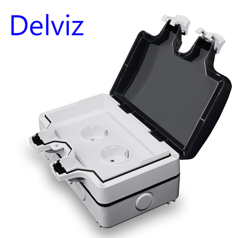 Delviz-caja protectora de enchufe IP66, interruptor de instalación al aire libre, cubierta antipolvo, caja de sellado de enchufe tipo 146, caja de cubierta impermeable para el hogar ► Foto 1/2