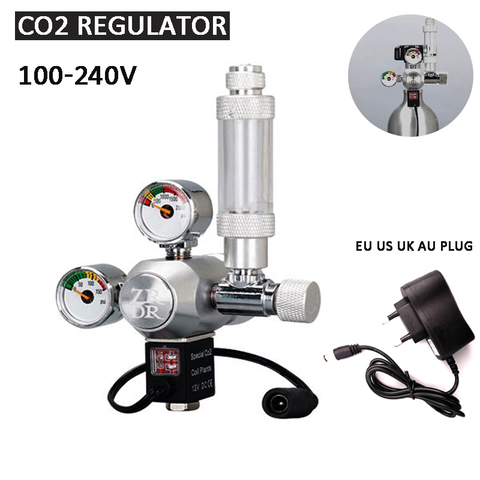 Regulador de CO2 para acuario, válvula solenoide, contador de burbujas, sistema de control de CO2, válvula reductora de presión, equipo de dióxido de carbono ► Foto 1/6