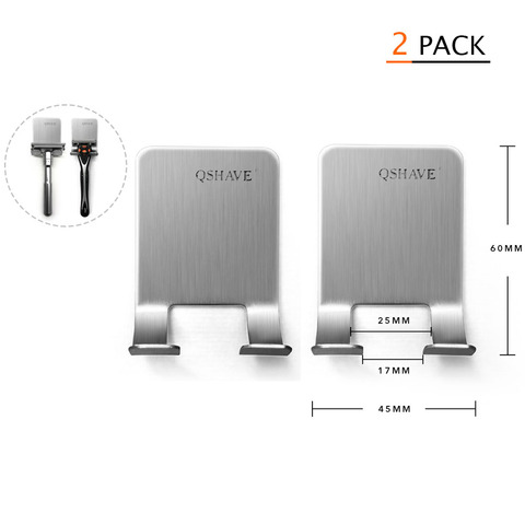 2 uds maquinilla de afeitar del acero inoxidable percha soporte del sostenedor del nuevos hombres de afeitar estante 304 afeitado estante para maquinilla de afeitar baño viscosa de gancho ► Foto 1/6