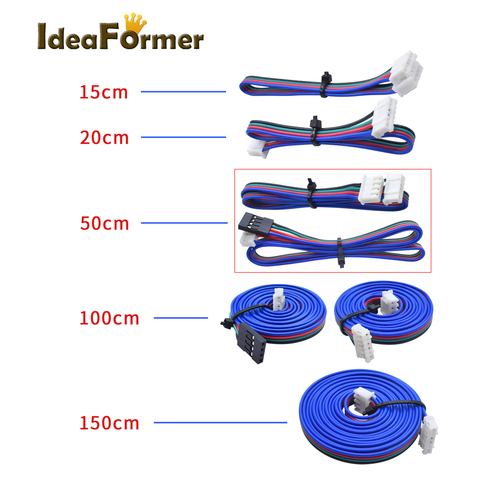 3D impresora de línea DuPont HX2.54 4pin 15cm 20cm 50cm 100cm 150cm a 6pin blanco Terminal paso a paso cable de Motor para Motor paso a paso ► Foto 1/6