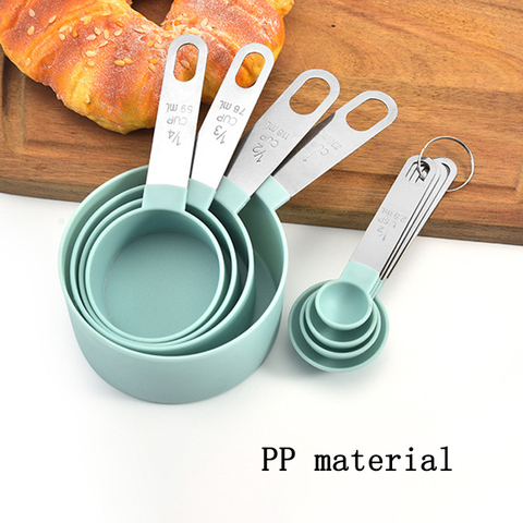 4 Uds./5 uds./10 Uds. De cucharas multiusos, herramientas de medición de tazas, accesorios para hornear PP, utensilios de cocina con mango de acero inoxidable/plástico ► Foto 1/6