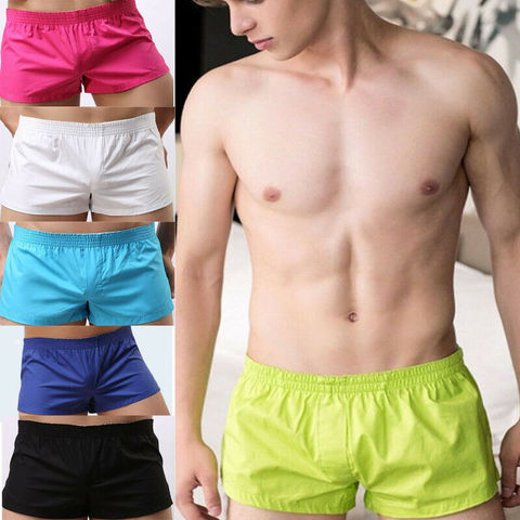 Pantalones cortos informales de algodón para hombre, shorts blancos de talla grande, cintura alta, elásticos, transpirables, para Fitness, trotar, correr, deportes, pantalones cortos caseros ► Foto 1/6