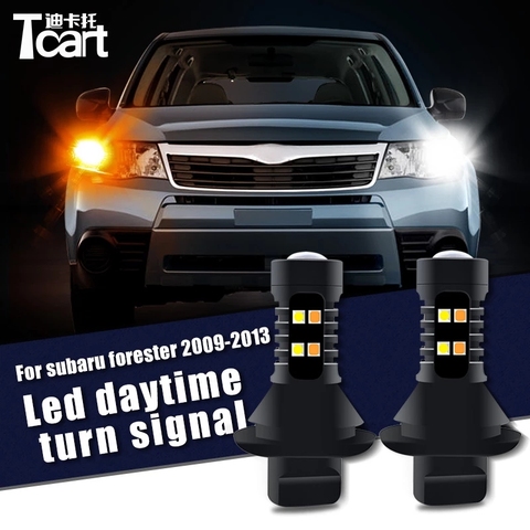 Luz Led de conducción diurna para coche Subaru Forester sg, accesorios para coche, giro Drl 2 en 1, 2004-2008 sh 2009 -2013 ► Foto 1/6