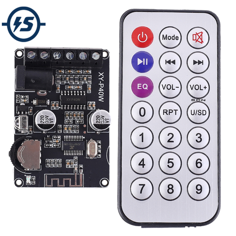 Bluetooth placa amplificadora de potencia 5V 12V 24V 20W 30W 40W módulo receptor con Bluetooth Control remoto de infrarrojos con el caso ► Foto 1/6