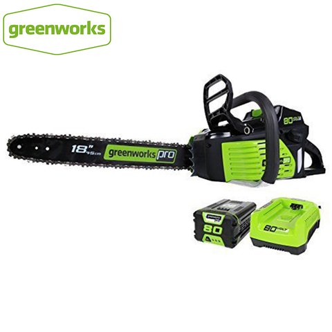 GreenWorks Pro GCS80420 80V 18 pulgadas sin motosierra como la gasolina de cadena VI 4Ah Li-Ion batería y cargador incluido ► Foto 1/5