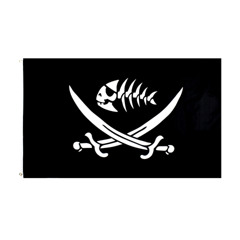 WN-Bandera de pescado pirata con espadas para decoración, 60x90, 90x150cm ► Foto 1/6