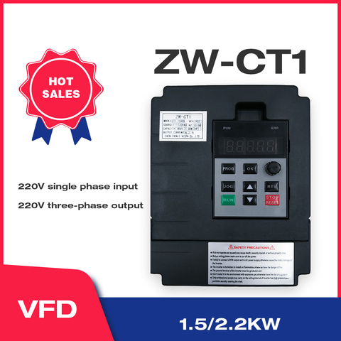 Inversor VFD 1.5KW/2.2KW ZW-CT1 3P 220V, convertidor de salida, inversor de frecuencia Variable Wzw ► Foto 1/5