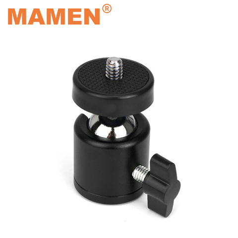 MAMEN-Mini cabezal de bola de Metal con orificio roscado de 1/4/3/8 pulgadas, cabezal de bola Universal de 360 ° para trípodes, cámaras, soporte para teléfono, luz de relleno ► Foto 1/6