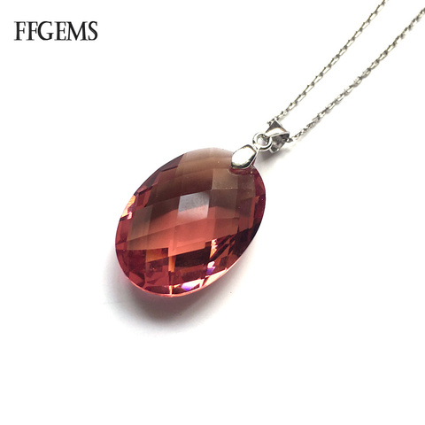 FFGems Oval 18*25m Zultanite colgantes de plata de ley 925 de cambio de Color de la joyería fina para las mujeres caja de regalo para fiestas ► Foto 1/6