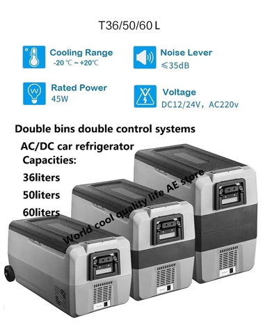 50 litros AC/DC12/24V compresor de coche portátil Picnic al aire libre RV Auto refrigerador Mini nevera profunda para uso en el hogar de viaje ► Foto 1/6