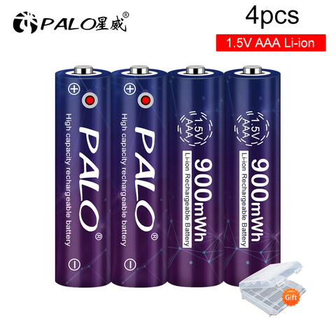 PALO-pilas recargables de iones de litio para juguetes, baterías recargables de litio de 1,5 V, 900MWh, 1,5 V, para linterna, reproductor MP3 ► Foto 1/6