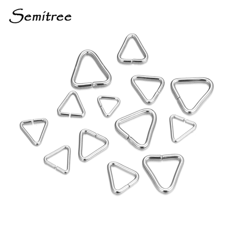 Semitree 100 unids/lote de acero inoxidable triángulo anillos de salto de tono de plata anillos de Split para joyería DIY accesorios de artesanía ► Foto 1/6