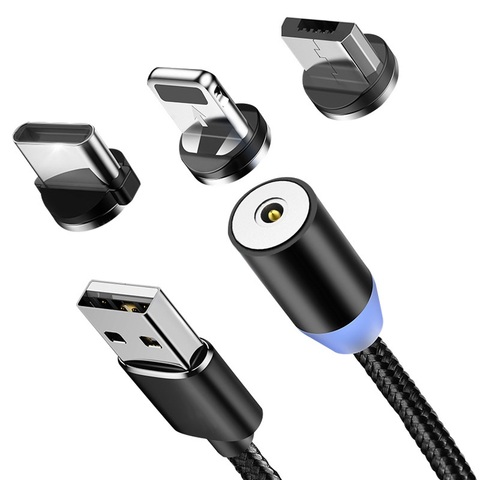 Cable magnético para iPhone y Samsung, Cable Micro USB de carga rápida, cargador magnético, USB tipo C, 1m, 2 m ► Foto 1/6