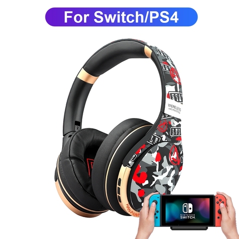 Auriculares inalámbricos con micrófono HD y bluetooth para PS4, casco plegable con Adaptador de Audio Aux, para Nintendo Switch, PC ► Foto 1/6