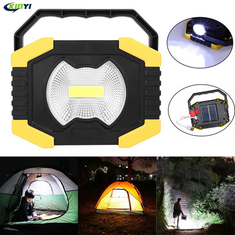 Foco LED portátil de 100W, luz de trabajo Linterna recargable con USB de energía Solar, batería integrada de 2400mAh para luz de camping ► Foto 1/6