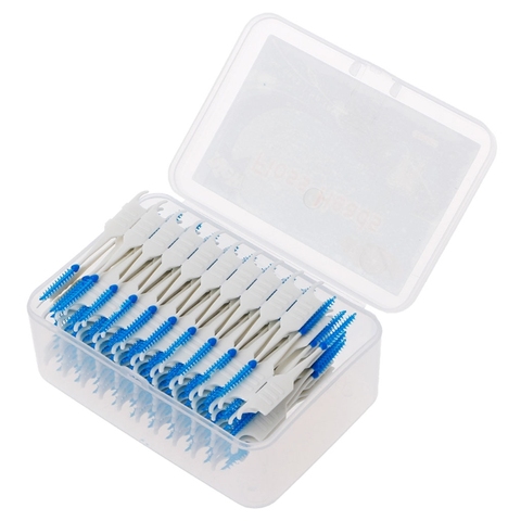 1 Set/20/40/120/200 Uds doble cabezal de hilo Dental de higiene Dental de silicona cepillo dientes Interdental nuevo superventas ► Foto 1/6